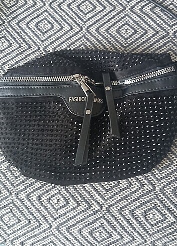Siyah taşlı bel göğüs çantası  - Görsel 5