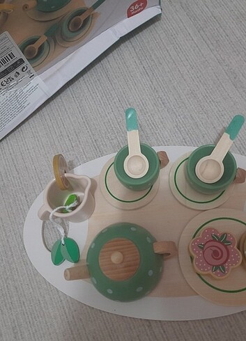 Beden Renk Ahşap oyuncak çay seti ve tencere takımı