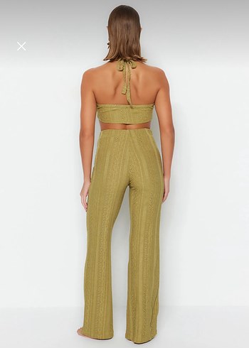 Trendyol & Milla Kadın Fitilli Örgü crop-pantolon takım