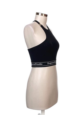 Sagaza Madrid SagazaStudio Siyah Strappy Crop Top