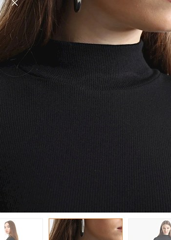 Siyah Uzun yırtmaç detaylı Elbise - Görsel 3