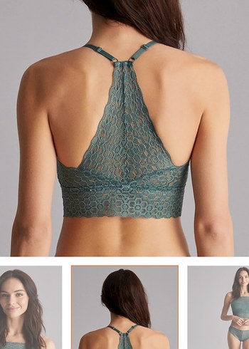 Turkuaz Bohem Dantel Bralet - Görsel 2