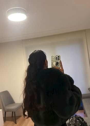 zümrüt yeşili  kürk - Görsel 4