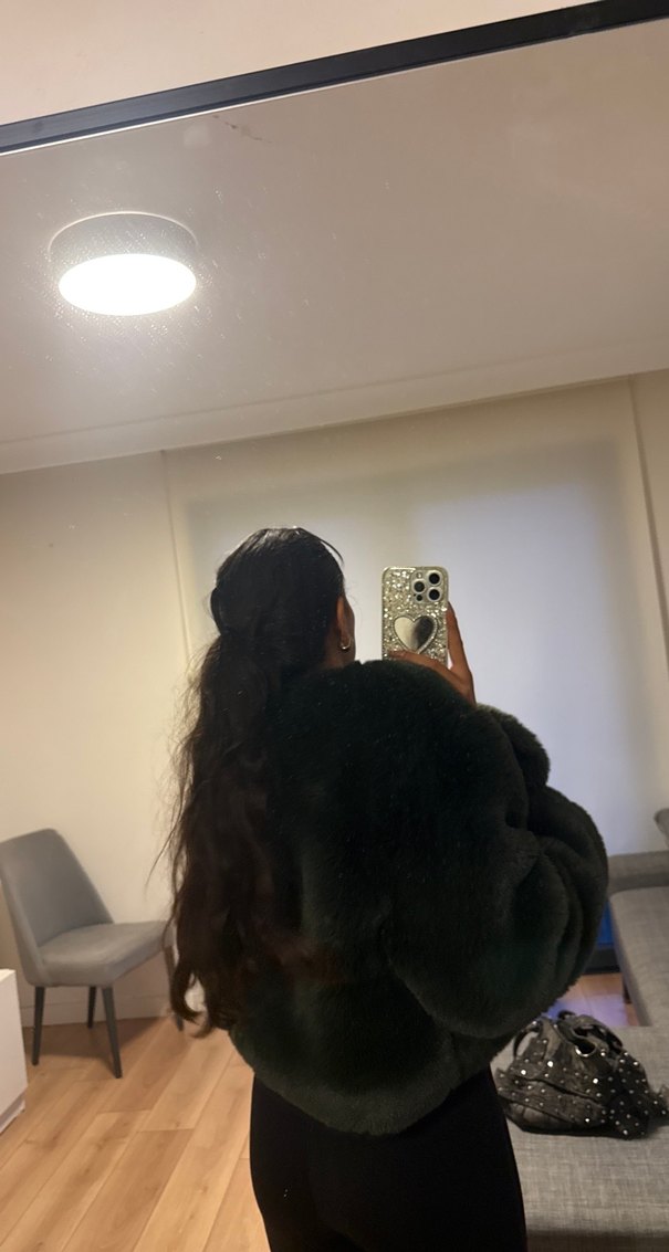 zümrüt yeşili  kürk - Görsel 4