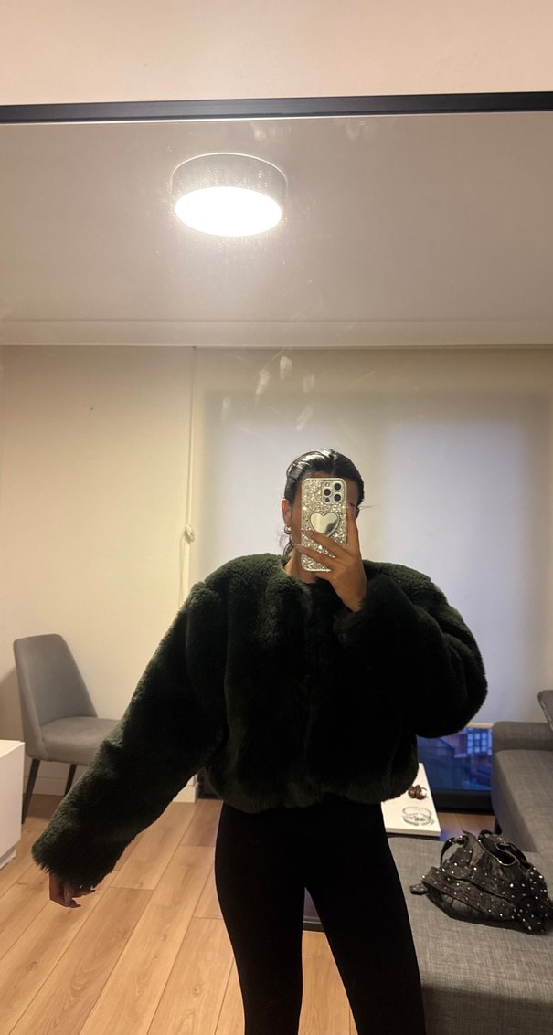 zümrüt yeşili  kürk - Görsel 2