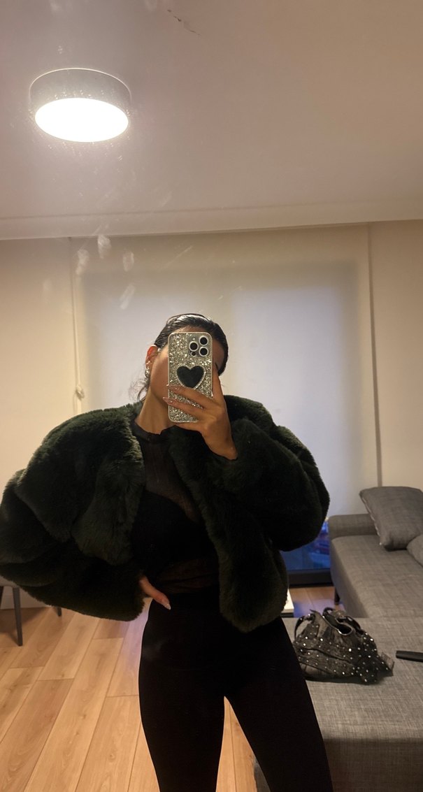 zümrüt yeşili  kürk - Görsel 3