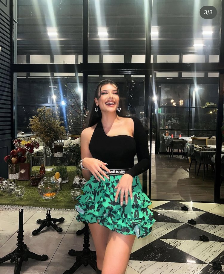 Sagaza leopar asimetrik fırfır etek - Görsel 3