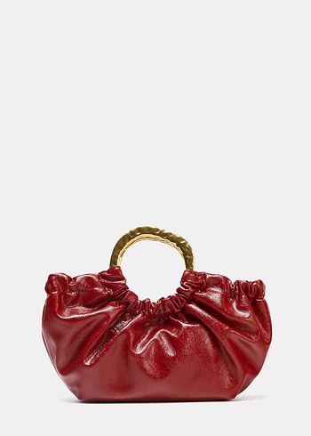 Parlak Kırmızı Deri Kadın Çanta - Görsel 3