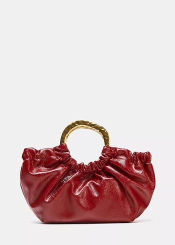 Parlak Kırmızı Deri Kadın Çanta - Görsel 2