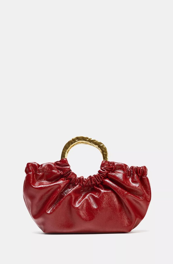 Parlak Kırmızı Deri Kadın Çanta - Görsel 3