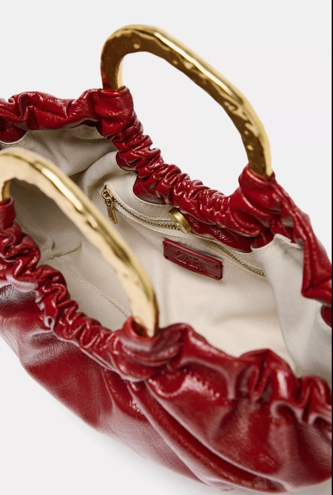 Parlak Kırmızı Deri Kadın Çanta - Görsel 4