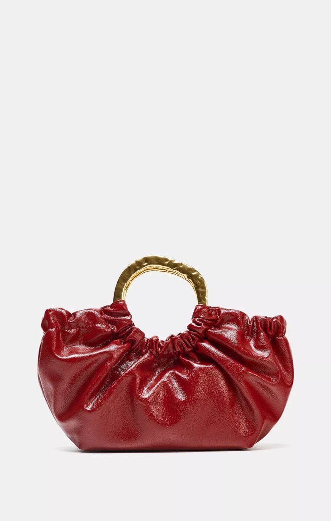 Parlak Kırmızı Deri Kadın Çanta - Görsel 2