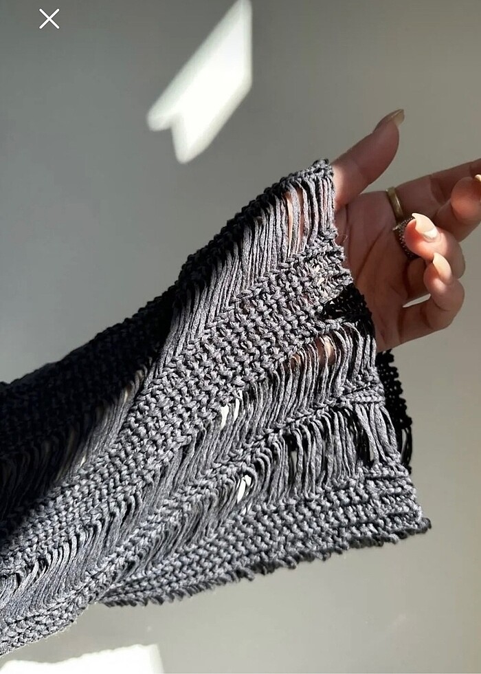 Ajur triko crop pareo - Görsel 3