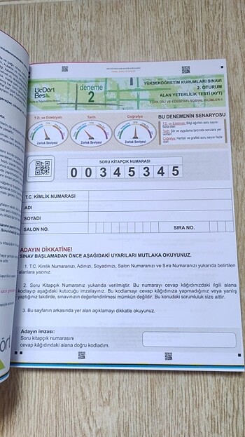  Beden Üç dört beş yayınları ayt edebiyat sosyal 10 adet denemesi