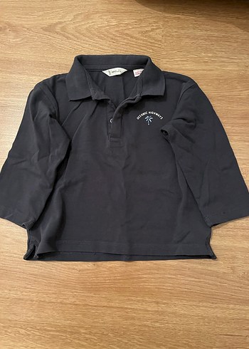 Erkek Çocuk Koyu Gri Uzun Kollu Polo Tişört - Görsel 3