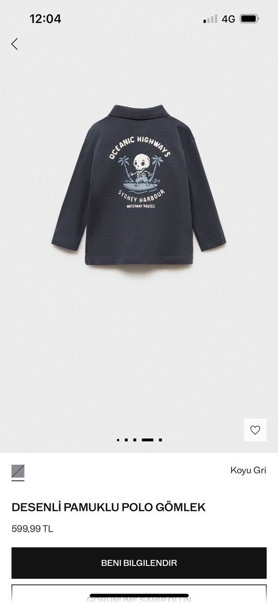 Erkek Çocuk Koyu Gri Uzun Kollu Polo Tişört - Görsel 2