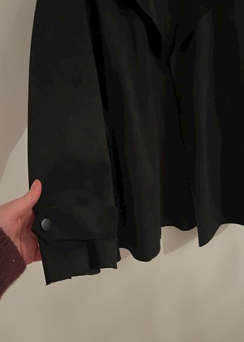 Siyah Süet Kadın Trençkot - Görsel 6