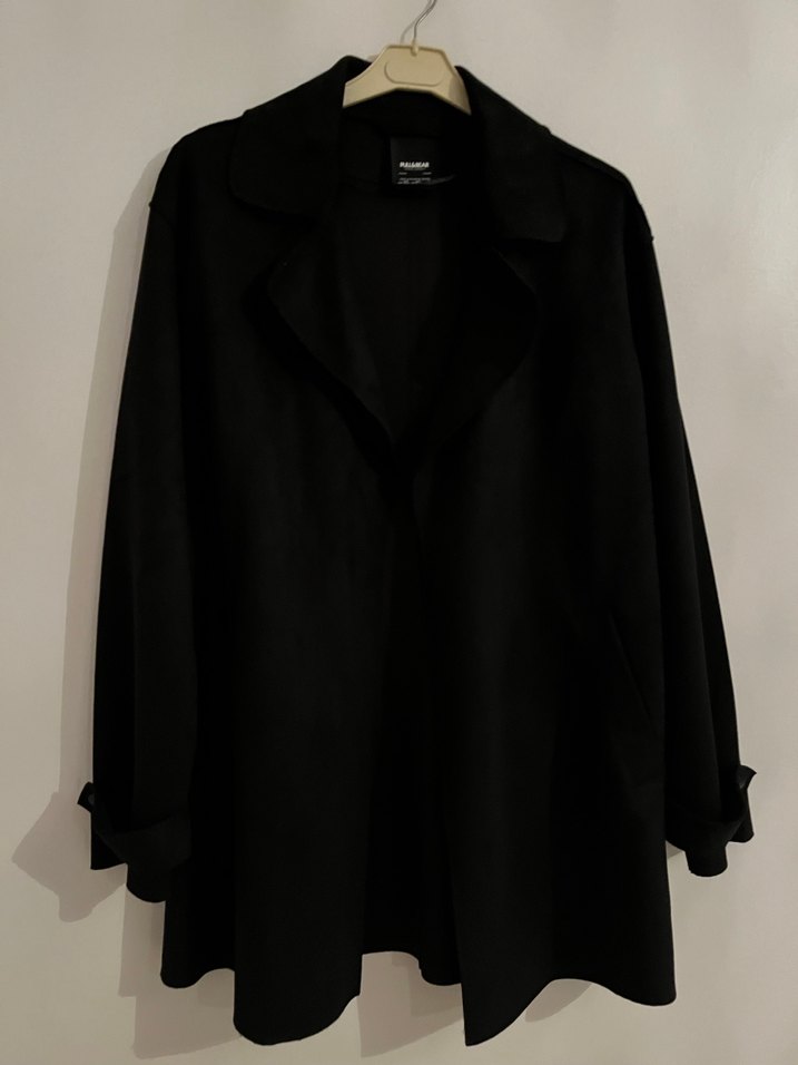 Siyah Süet Kadın Trençkot - Görsel 5