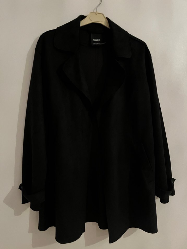 Siyah Süet Kadın Trençkot - Görsel 4