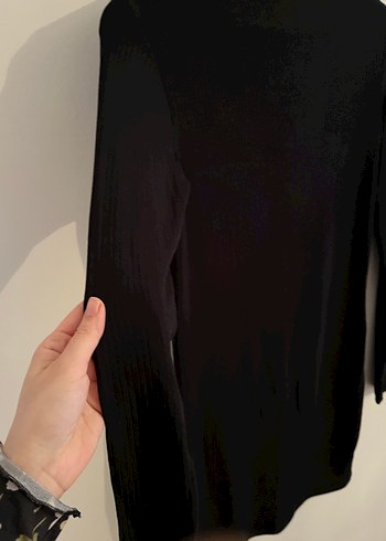 Siyah Uzun Kollu Midi Tunik - Görsel 5