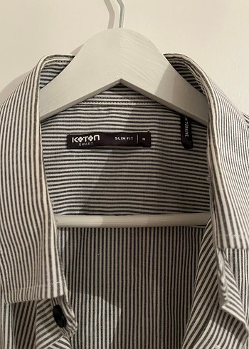 Gri Düğmeli Erkek Keten Gömlek - Görsel 3