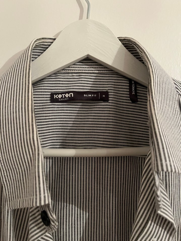 Gri Düğmeli Erkek Keten Gömlek - Görsel 3