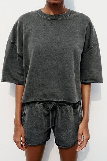 Zara pamuklı sweatshirt