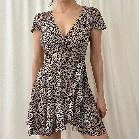 s Beden H&M leopar elbise