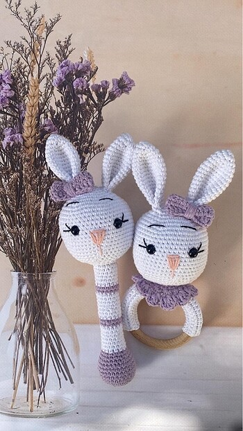  Beden Amigurumi 3?lü Tavşan Set