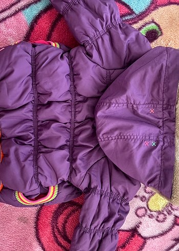 5 Yaş Beden Lc waikiki Kapüşonlu, düğmeli mor kız çocuk montu