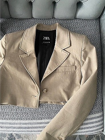 s Beden camel Renk Zara crop ceket