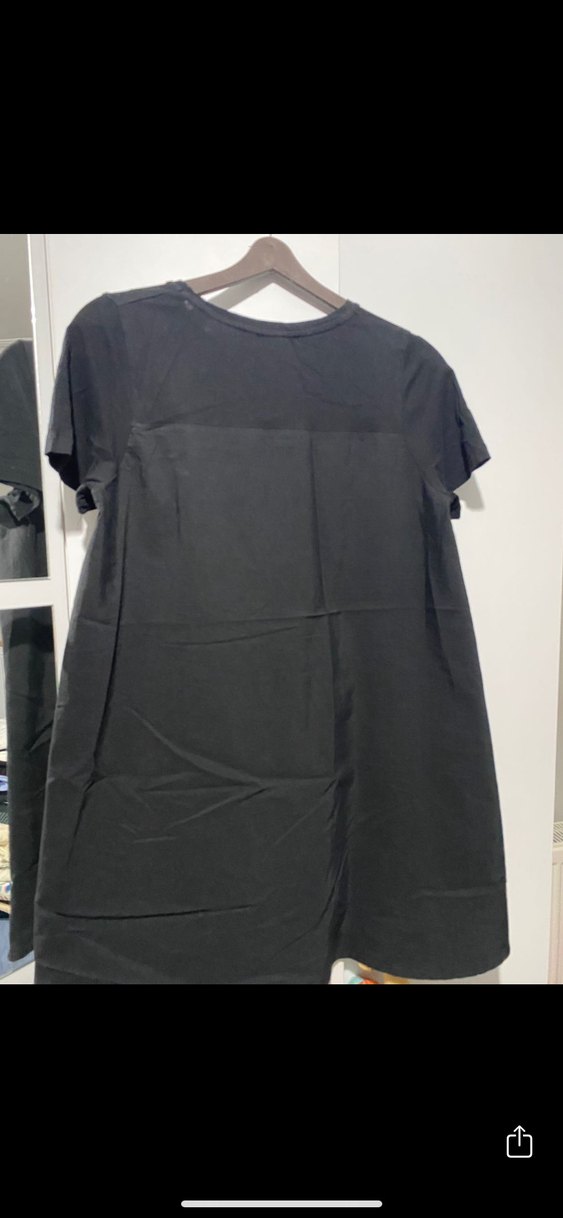 Siyah Salaş Kısa Kollu Hamile Tişörtü - Görsel 2