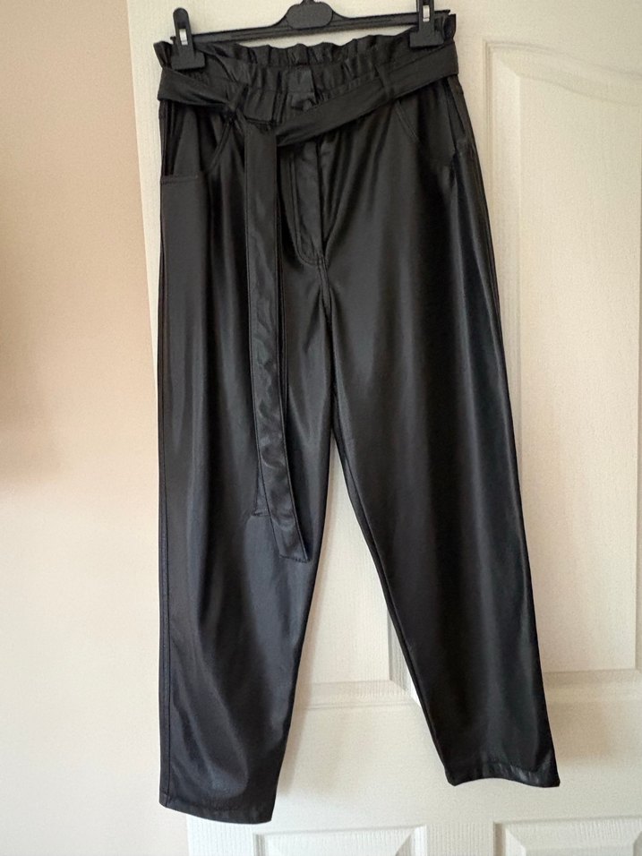 Siyah Deri Pantolon - Görsel 3