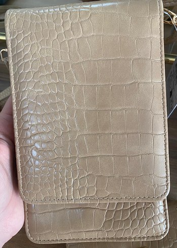 Bej desenli çanta  cüzdan  seti . - Görsel 2