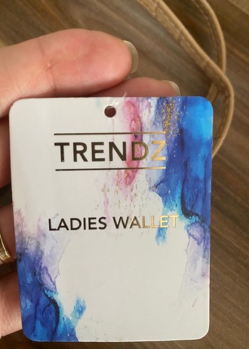 Bej desenli çanta  cüzdan  seti . - Görsel 5