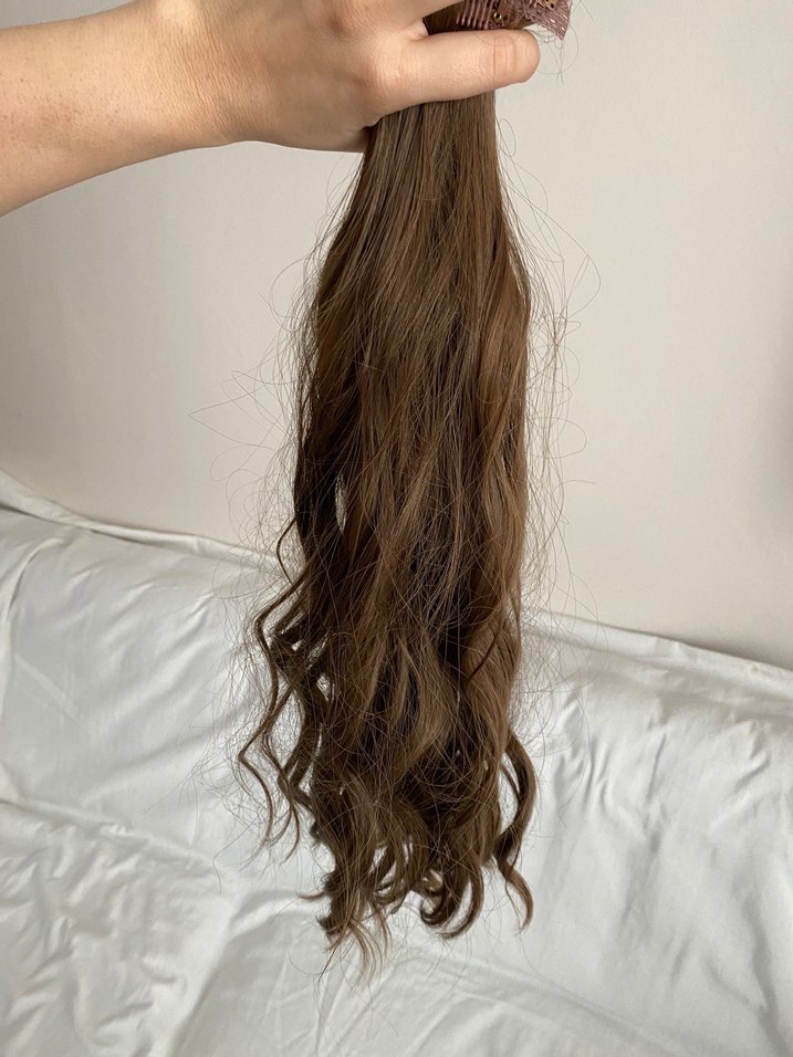 Bej Dalgalı Sentetik Saç Uzantısı - Görsel 5