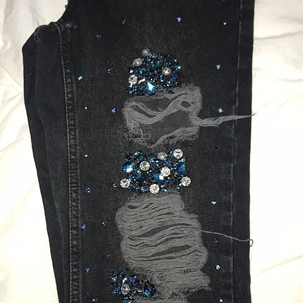 26 Beden Topshop marka 25 beden Taşlı siyah renk mom jean 