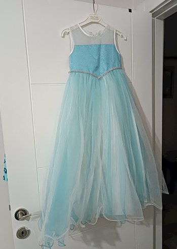 H&M Mavi Askısız Çocuk Abiye Elbise