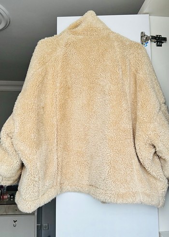 Bej Kadın Midi Peluş Kaban - Görsel 4