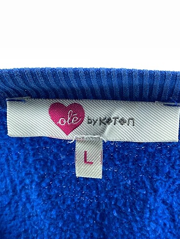 l Beden mavi Renk Koton Sweatshirt %70 İndirimli.