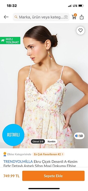 Çiçek Desenli Elbise