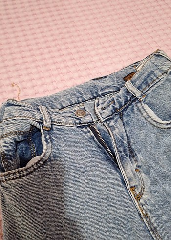 Diğer Kadın Mavi Bol Kesim Midi Denim Pantolon
