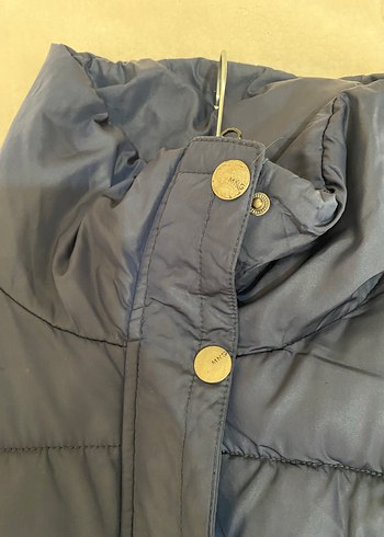 Düğmeli Lacivert Kadın Kışlık Mont - Görsel 2