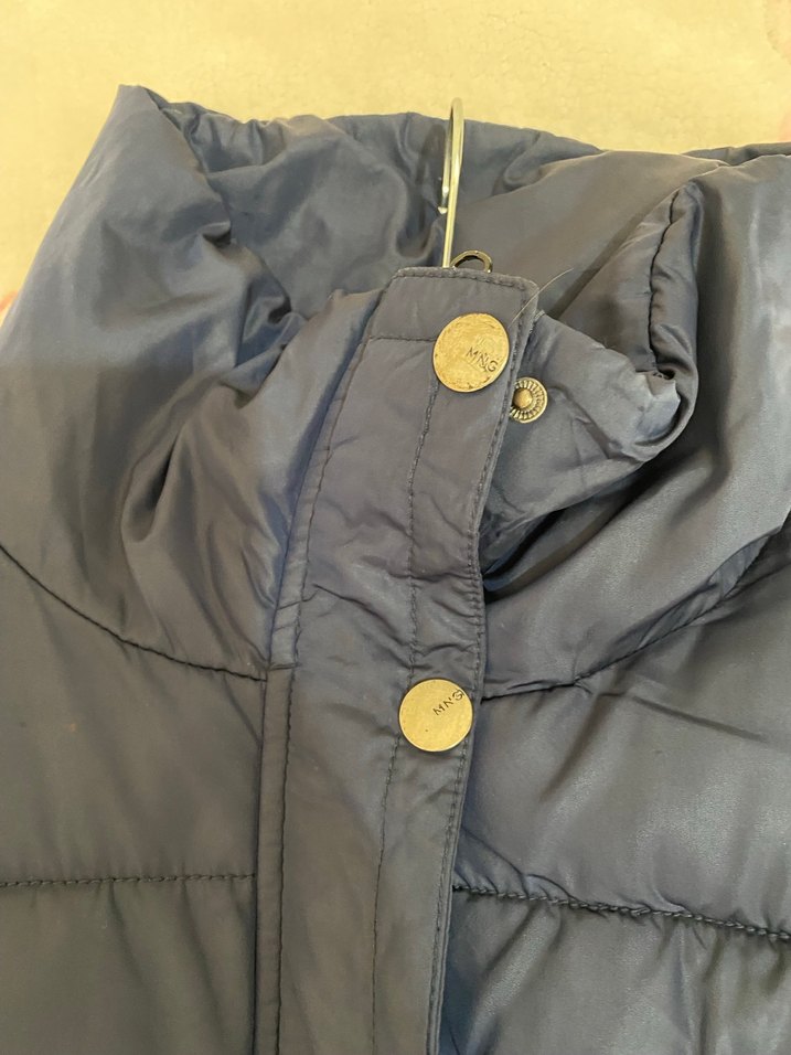 Düğmeli Lacivert Kadın Kışlık Mont - Görsel 2