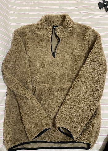 Kahverengi Kapüşonlu Peluş Sweatshirt - Görsel 2