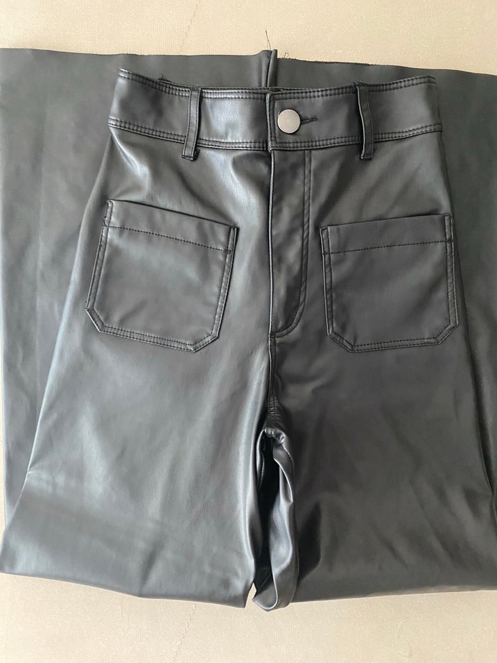 Zara Marka Deri Pantolon - Görsel 2