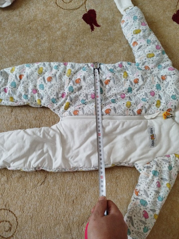 Beyaz Desenli Bebek Tulum Uyku Tulumu - Görsel 2