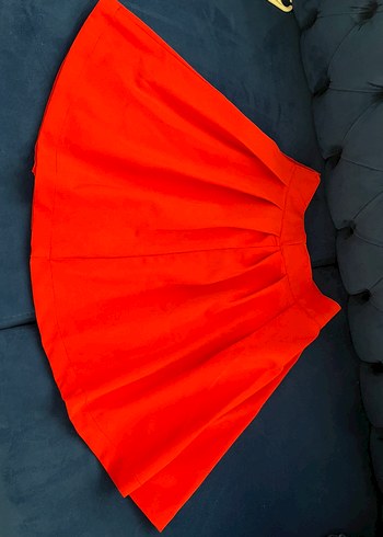 Kırmızı Pilili Midi Kadın Etek - Görsel 2