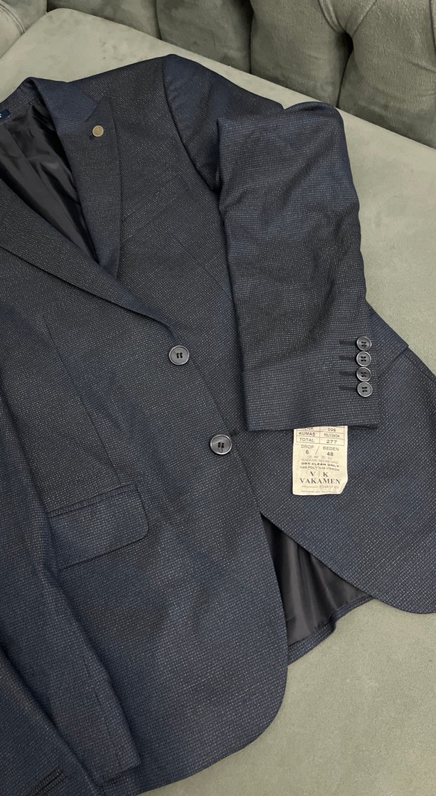 Lacivert Erkek Düğmeli Regular Fit Takım Elbise - Görsel 4