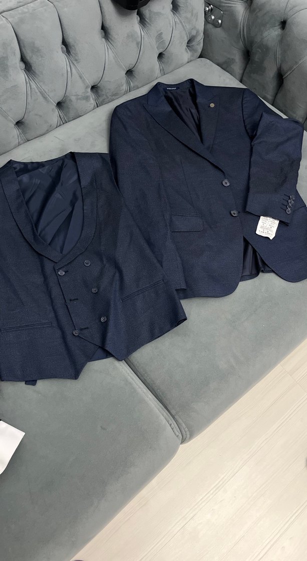 Lacivert Erkek Düğmeli Regular Fit Takım Elbise - Görsel 2